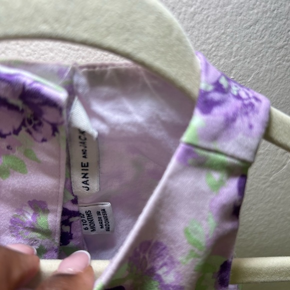 Janie and Jack Purple and Green Baby Girl Floral Peplum Top Size 6-12 Mo… - Picture 4 of 5